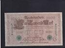 Kaiserreich, Reichsbanknote, 1000 Mark Ro.46a, DEU-69a, Siegel grün, KN 6stellig, Serie: D, Udr. Bst. G, -