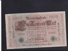 Kaiserreich, Reichsbanknote, 1000 Mark Ro.46a, DEU-69a, Siegel grün, KN 6stellig, Serie: D, Udr. Bst. G, -