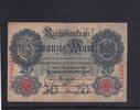 Kaiserreich, Reichsbanknote, 20 Mark Ro.47b, DEU-41b, KN 7 stellig Serie: M, Udr. Bst. U, hohe KN, -
