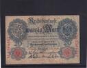 Kaiserreich, Reichsbanknote, 20 Mark Ro.47b, DEU-41b, KN 7 stellig Serie: M, Udr. Bst. A, -