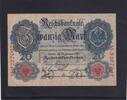 Kaiserreich, Reichsbanknote, 20 Mark Ro.47b, DEU-41b, KN 7 stellig Serie: M, Udr. Bst. A, -