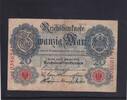 Kaiserreich, Reichsbanknote, 20 Mark Ro.47b, DEU-41b, KN 7 stellig Serie: L, Udr. Bst. E, -