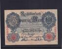 Kaiserreich, Reichsbanknote, 20 Mark Ro.47b, DEU-41b, KN 7 stellig Serie: K, Udr. Bst. O, -