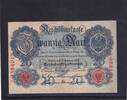 Kaiserreich, Reichsbanknote, 20 Mark Ro.47b, DEU-41b, KN 7 stellig Serie: J, Udr. Bst. O, -