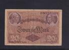 Kaiserreich, Reichsbanknote, 20 Mark Ro.49b, DEU-55b, KN 7 stellig, Serie: D, -