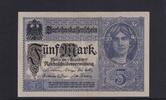 Deutsches Reich, Kaiserreich, 5 Mark Ro.54a, Udr. grauviolett, KN 7 stellig, Serie: T, -