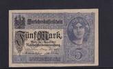 Deutsches Reich, Kaiserreich, 5 Mark Ro.54c, DEU-61b, Udr. grauviolett, KN 8 stellig, Serie: Z, -