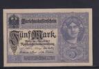 Kaiserreich, Darlehenskassenschein, 5 Mark Ro.54c, DEU-61b, Udr. grauviolett, KN 8 stellig, Serie: V, -