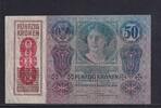 Österreich 50 Kronen mit Aufdruck DEUTSCHÖSTERREICH, -