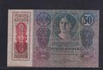 Österreich 50 Kronen mit Aufdruck DEUTSCHÖSTERREICH, -