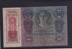 Österreich 50 Kronen mit Aufdruck DEUTSCHÖSTERREICH, -