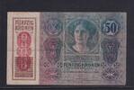 Österreich 50 Kronen mit Aufdruck DEUTSCHÖSTERREICH, -