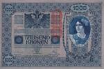 Österreich 1000 Kronen mit Aufdruck DEUTSCHÖSTERREICH, senkrecht, -