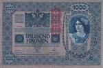 Österreich 1000 Kronen mit Aufdruck DEUTSCHÖSTERREICH, senkrecht, -