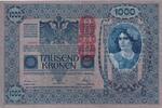 Österreich 1000 Kronen mit Aufdruck DEUTSCHÖSTERREICH, senkrecht, -