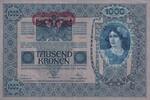 Österreich 1000 Kronen mit Aufdruck DEUTSCHÖSTERREICH, waagerecht mittig über Adler, -