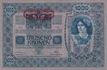 Österreich 1000 Kronen mit Aufdruck DEUTSCHÖSTERREICH, waagerecht mittig über Adler, -