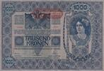Österreich 1000 Kronen mit Aufdruck DEUTSCHÖSTERREICH, waagerecht , mit II. Auflage, -