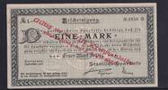 1 Mark 1917 Kaiserreich, Baden Württemberg, , Karlsruhe Städtische Sparkasse, für die Kriegsanleihe, leicht gebraucht II,