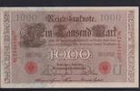 Kaiserreich, Reichskassenschein, 1000 Mark Ro.45c, Deu-40c, KN 7stellig, Serie: O, Udr. Bst. U, Inflationsausgabe, -