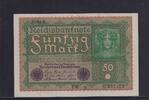 Weimarer Republik, Reichsbank, 50 Mark Ro.62a, DEU-71a, Reihe 1, Serie: UM, -