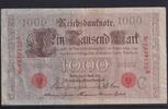 Deutsches Reich, Kaiserreich, Reichsbank, 1000 Mark Ro.45b, DEU-40b, KN 7 stellig, Siegel rot, Serie: A, Udr. Bst.C, -