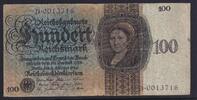 Weimarer Republik, Reichsbank, 100 Reichsmark Ro.171a, DEU-177a, Udr.-Bst. B, Serie: D, -