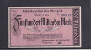 Weimarer Republik, Reichsbahn, Stuttgart, 500 Milliarden Mark Reichsbahndirektion Karlsruhe, -