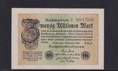 Weimarer Republik, Reichsbank, 20 Millionen Mark Ro.107g, DEU-121a, Wz. Gitter, FZ:WH -