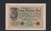 Weimarer Republik, Reichsbank, 20 Millionen Mark Ro.107g, DEU-121a, Wz. Gitter, FZ: FM, -