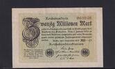 Weimarer Republik, Reichsbank, 20 Millionen Mark Ro.107g, DEU-121a, Wz. Gitter, FZ: MB, -