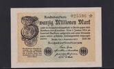 Weimarer Republik, Reichsbank, 20 Millionen Mark Ro.107g, DEU-121a, Wz. Gitter, FZ: BM, -