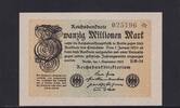 Weimarer Republik, Reichsbank, 20 Millionen Mark Ro.107g, DEU-121a, Wz. Gitter, FZ: BM, -