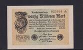 Weimarer Republik, Reichsbank, 20 Millionen Mark Ro.107g, DEU-121a, Wz. Gitter, FZ: BM, -