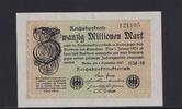 Weimarer Republik, Reichsbank, 20 Millionen Mark Ro.107f, DEU.121b, Wz. Wellen, FZ: HM, -