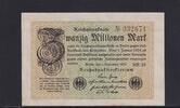 Weimarer Republik, Reichsbank, 20 Millionen Mark Ro.107e, DEU.121h, Wz. Hakensterne, FZ: MR, KN 6 stellig, -