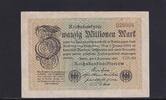 Weimarer Republik, Reichsbank, 20 Millionen Mark Ro.107e, DEU.121h, Wz. Hakensterne, FZ: GD, KN 6 stellig, -