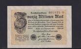 Weimarer Republik, Reichsbank, 20 Millionen Mark Ro.107e, DEU.121h, Wz. Hakensterne, FZ: BM, KN 6 stellig, -