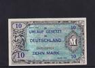 Deutschland. Alliierte Besatzung 10 Mark Ro.203a, AMB-4a, US-Druck KN 9 Stellig, mit F, -