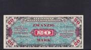 20 Mark 1944 Deutschland, Alliierte Besatzung, Ro.204a, AMB-5a, US-Druck KN 9 stellig mit F, leicht gebraucht II,