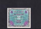 Deutschland, Alliierte Besatzung, 5 Mark Ro.202a, AMB-3a, US-Druck KN 9 stellig mit F, -
