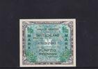 Deutschland, Alliierte Besatzung, 1/2 Mark Ro.200a, AMD-1a, US-Druck mit F, KN 9 stellig, -