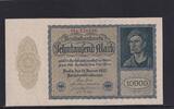 Weimarer Republik, Reichsbank, 10000 Mark Ro.69c, DEU-78c, Format 180x100mm, Firmendruck KN 6stellig, FZ: R, -