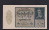 Weimarer Republik, Reichsbank, 10000 Mark Ro.69c, DEU-78c, Format 180x100mm, Firmendruck KN 6stellig, FZ: R, -