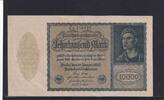 Weimarer Republik, Reichsbank, 10000 Mark Ro.69c, DEU-78c, Format 180x100mm, Firmendruck KN 6stellig, FZ: R, -