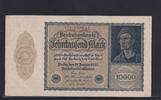 Weimarer Republik, Reichsbank, 10000 Mark Ro.69c, DEU-78c, Format 180x100mm, Firmendruck KN 6stellig, FZ: P, -