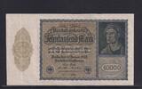 Weimarer Republik, Reichsbank, 10000 Mark Ro.69c, DEU-78c, Format 180x100mm, Firmendruck KN 6stellig, FZ: H, -