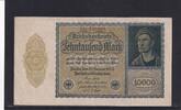 Weimarer Republik, Reichsbank, 10000 Mark Ro.69c, DEU-78c, Format 180x100mm, Firmendruck KN 6stellig, FZ: G, -