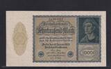 Weimarer Republik, Reichsbank, 10000 Mark Ro.69c, DEU-78c, Format 180x100mm, Firmendruck KN 6stellig, FZ: G, -