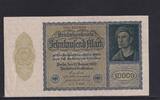 Weimarer Republik, Reichsbank, 10000 Mark Ro.69c, DEU-78c, Format 180x100mm, Firmendruck KN 6stellig, FZ: G, -